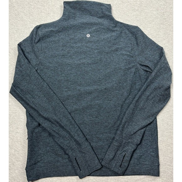 Lululemon Morning Miles L/S Pullover Top \8 Pleated Shoulder Mock Neck Cuffins - Picture 8 of 8